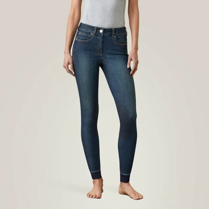 Women Pants and Shorts Ariat Halo Denim Knee Patch Breech Marine