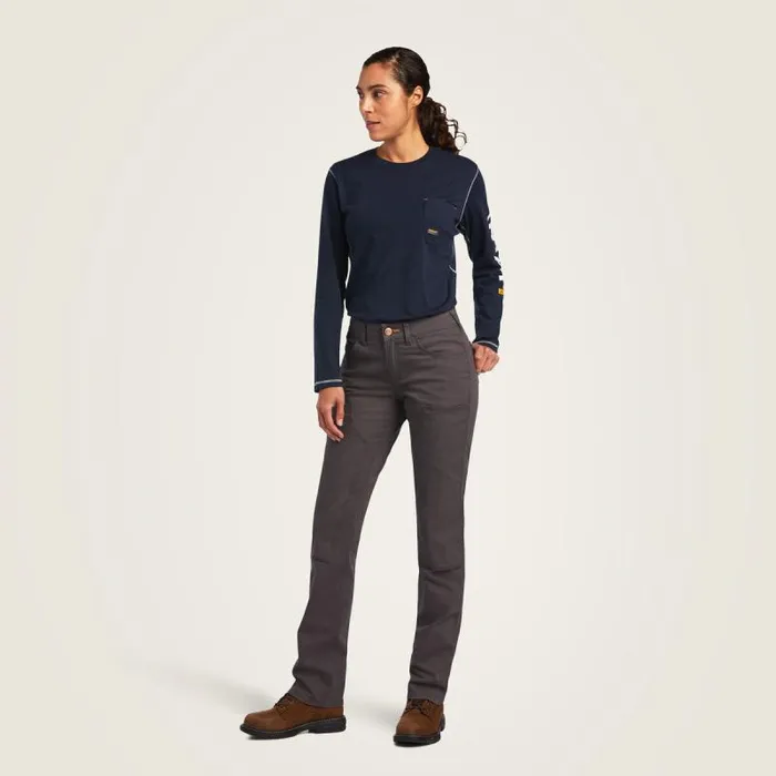 Women Pants and Shorts Ariat Rebar DuraStretch Made Tough Double Front Pant Rebar Grey Women Pants and Shorts Ariat Rebar DuraStretch Made Tough Double Front Pant Rebar Grey