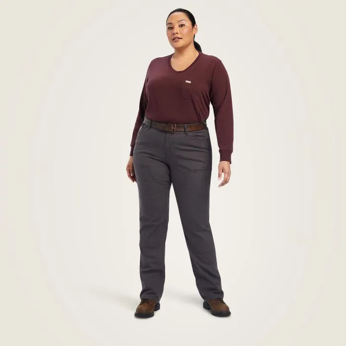 Women Pants and Shorts Ariat Rebar DuraStretch Made Tough Double Front Pant Rebar Grey Women Pants and Shorts Ariat Rebar DuraStretch Made Tough Double Front Pant Rebar Grey