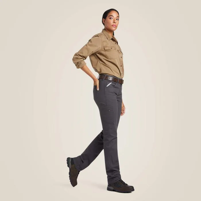 Women Pants and Shorts Ariat Rebar DuraStretch Made Tough Straight Leg Pant Rebar Grey Women Pants and Shorts Ariat Rebar DuraStretch Made Tough Straight Leg Pant Rebar Grey