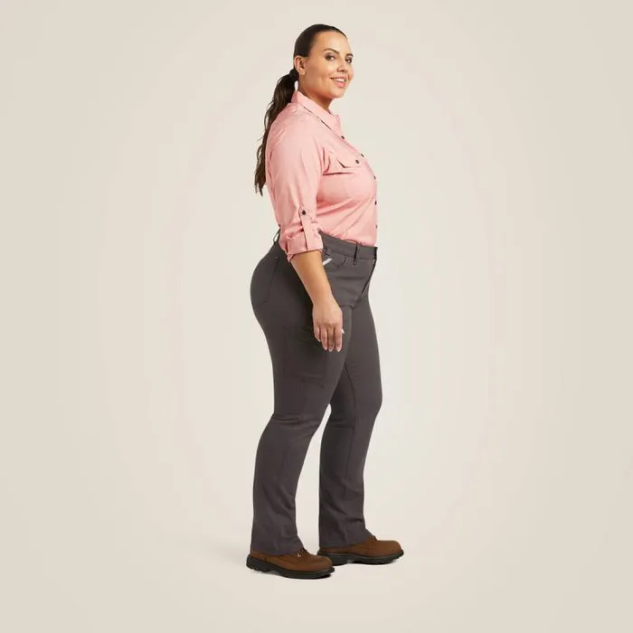 Women Pants and Shorts Ariat Rebar DuraStretch Made Tough Straight Leg Pant Rebar Grey Women Pants and Shorts Ariat Rebar DuraStretch Made Tough Straight Leg Pant Rebar Grey