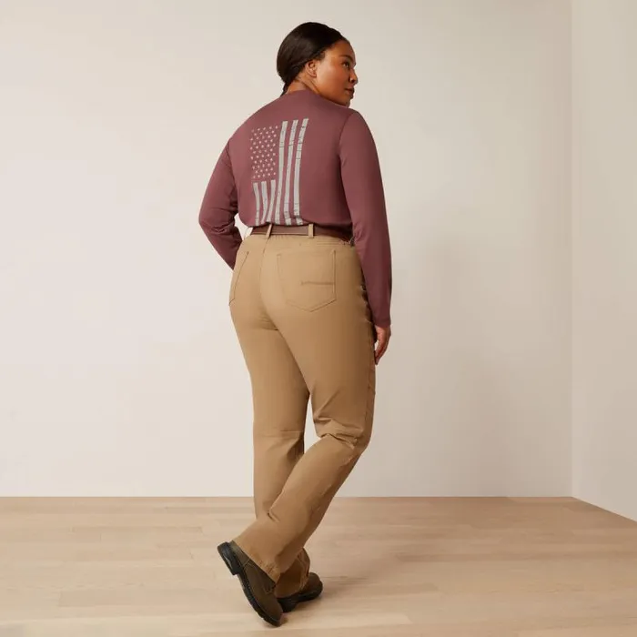 Women Pants and Shorts Ariat Rebar PR Made Tough Straight Pant Field Khaki Women Pants and Shorts Ariat Rebar PR Made Tough Straight Pant Field Khaki