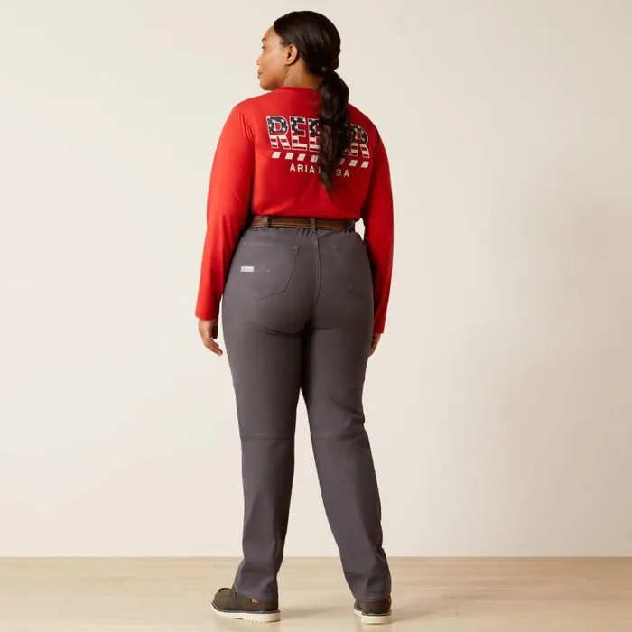 Women Pants and Shorts Ariat Rebar PR Made Tough Straight Pant Rebar Grey Women Pants and Shorts Ariat Rebar PR Made Tough Straight Pant Rebar Grey
