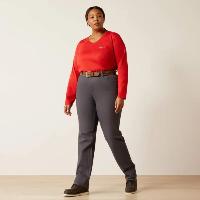 Women Pants and Shorts Ariat Rebar PR Made Tough Straight Pant Rebar Grey Women Pants and Shorts Ariat Rebar PR Made Tough Straight Pant Rebar Grey