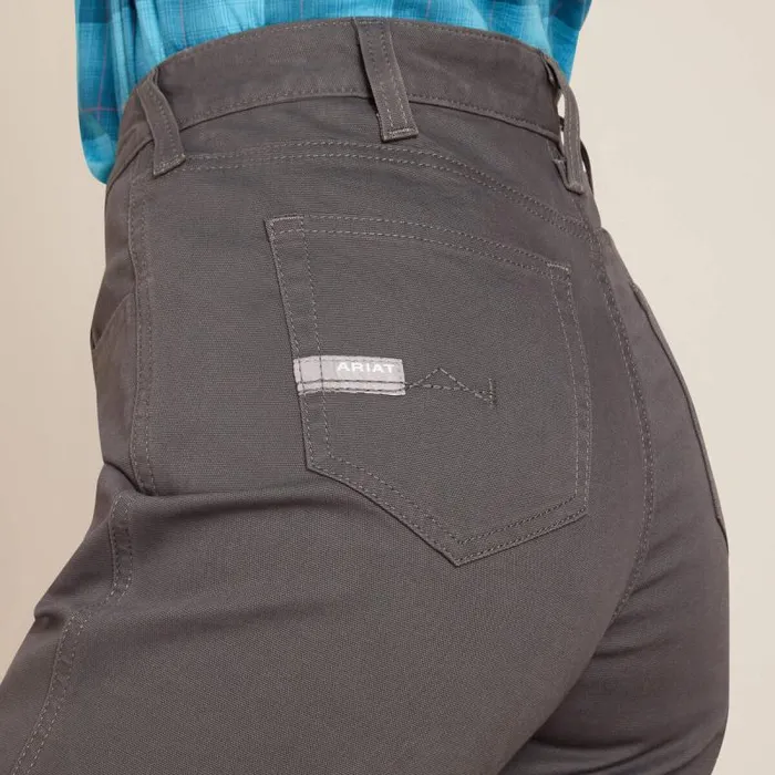 Women Pants and Shorts Ariat Rebar PR Made Tough Straight Pant Rebar Grey Women Pants and Shorts Ariat Rebar PR Made Tough Straight Pant Rebar Grey