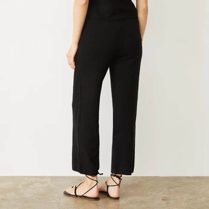 Women Pants MONROW Boucle Knit Crop Pant Black