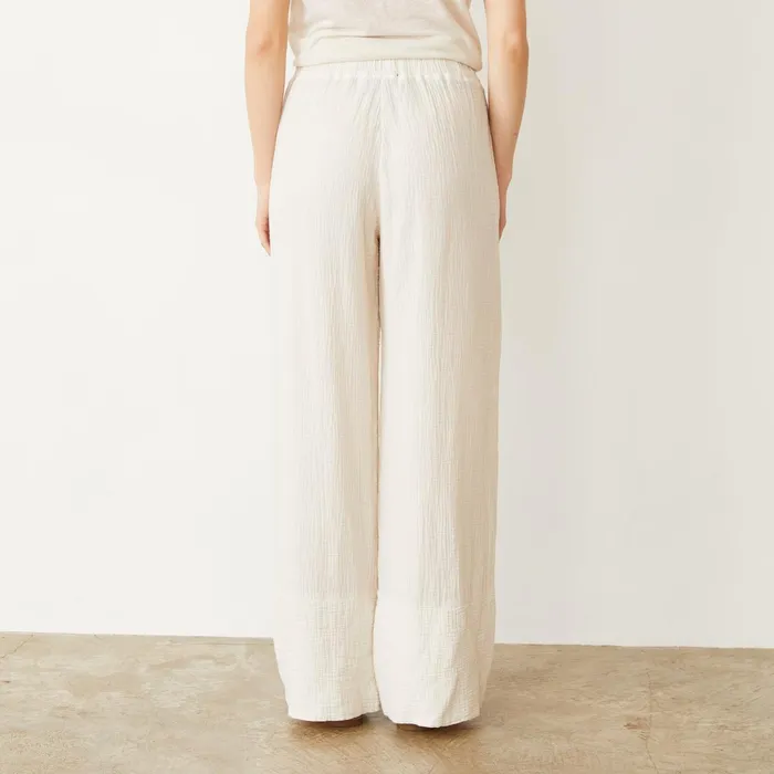Women Pants MONROW Gauze Wide Leg Pant Pearl