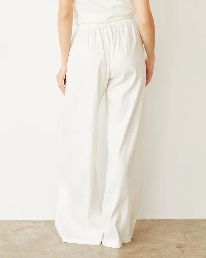 Women Pants MONROW Linen Wide Leg Pant Pearl