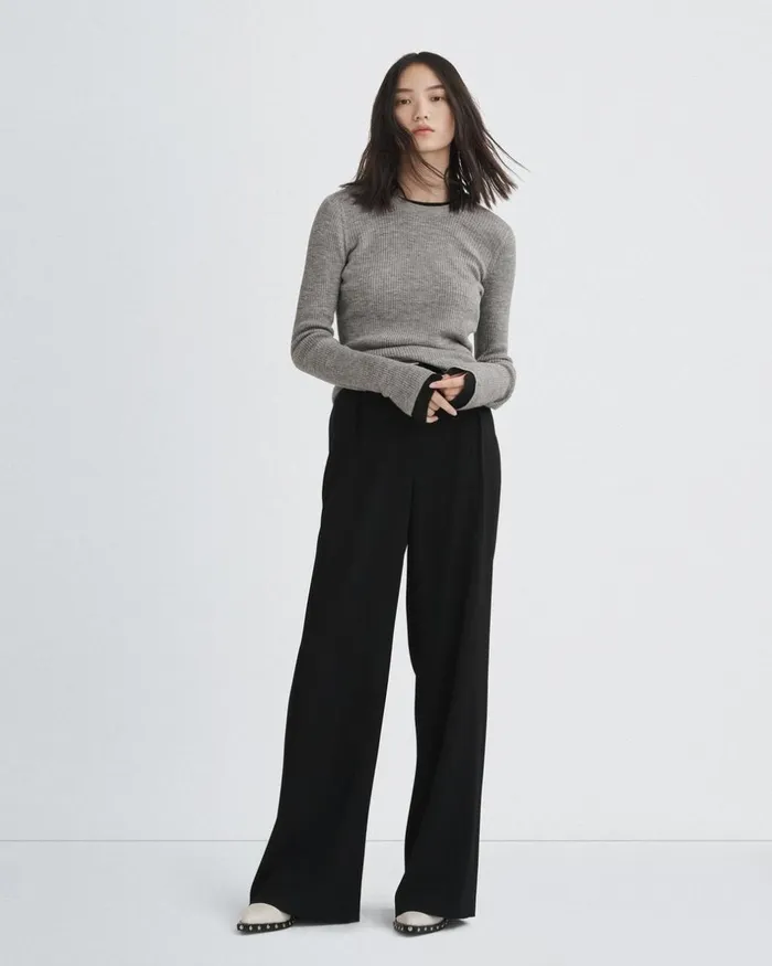 Women Pants Rag 038 Bone Bennett Japanese Crepe Pant Black