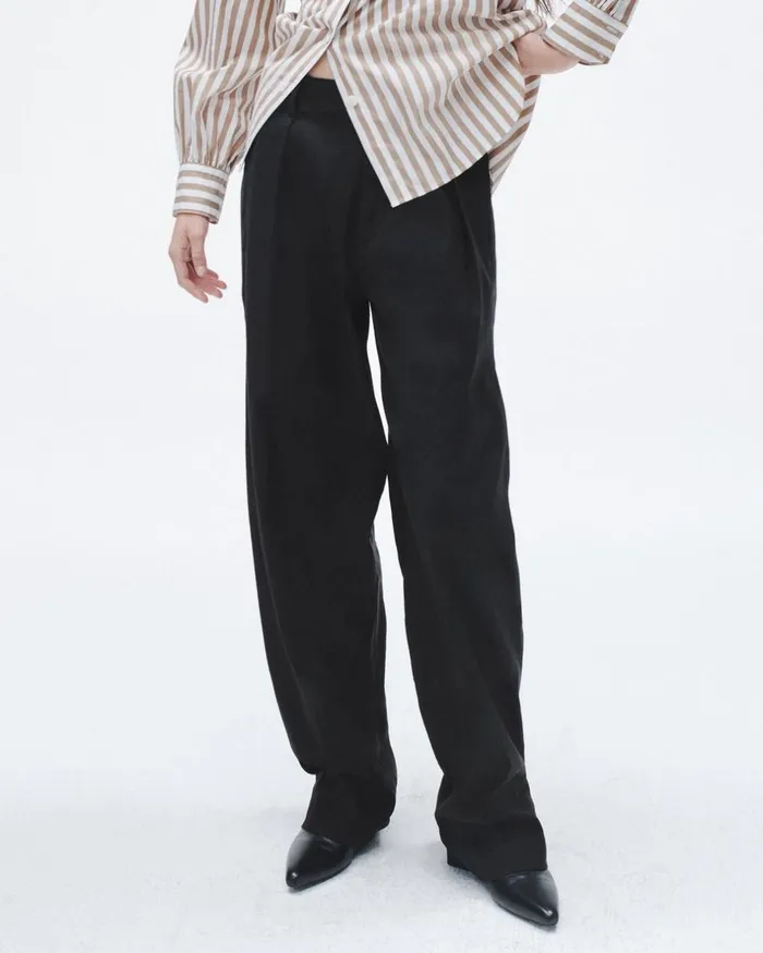 Women Pants Rag 038 Bone Donovan Linen Pant Black