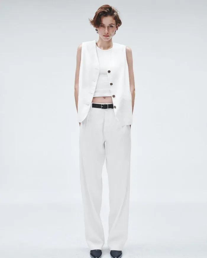Women Pants Rag 038 Bone Donovan Linen Pant White