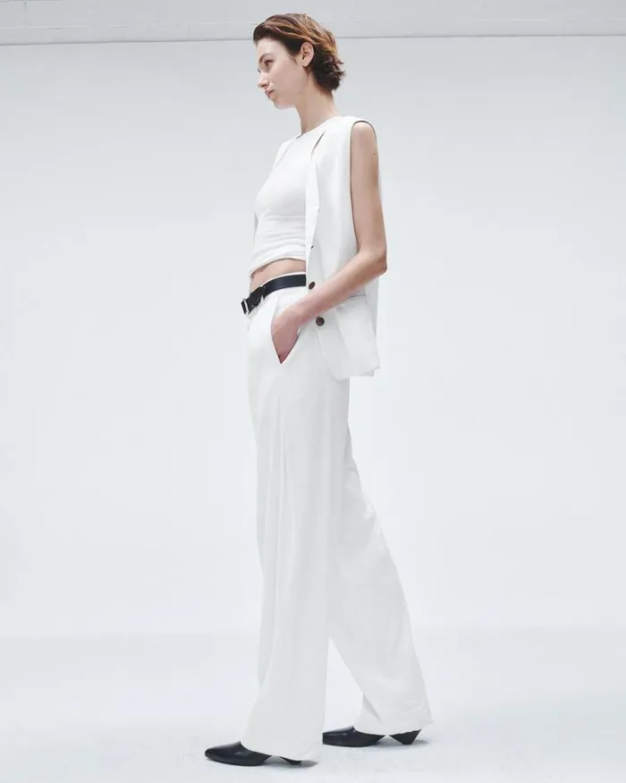 Women Pants Rag 038 Bone Donovan Linen Pant White