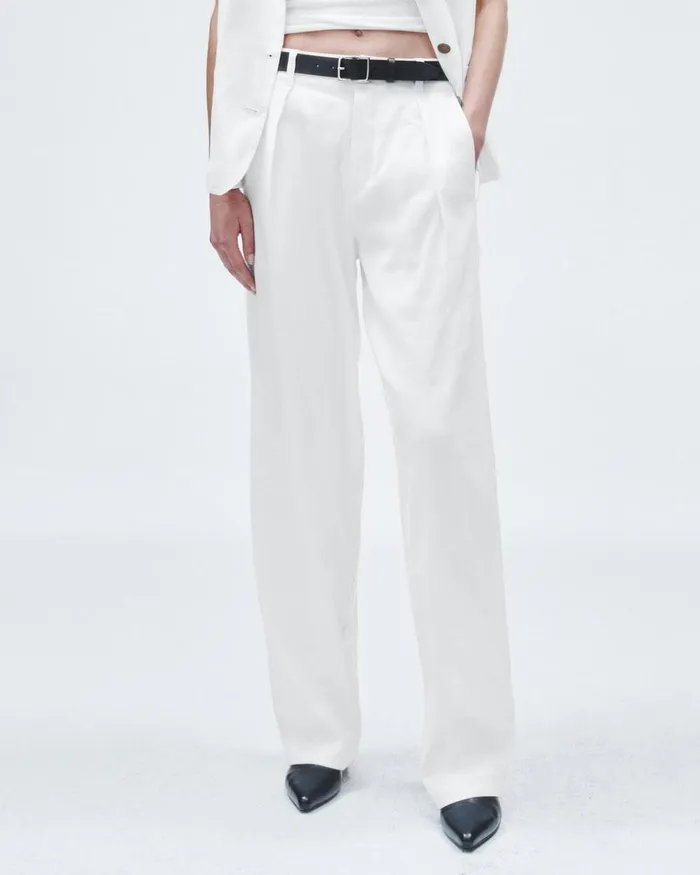 Women Pants Rag 038 Bone Donovan Linen Pant White