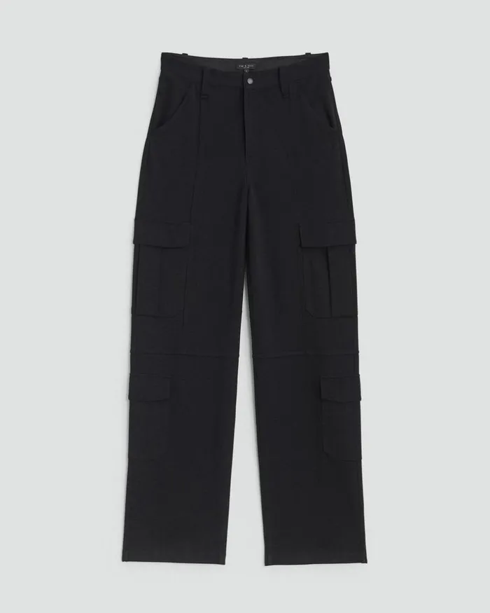 Women Pants Rag 038 Bone Irina Ponte Cargo Pant Black