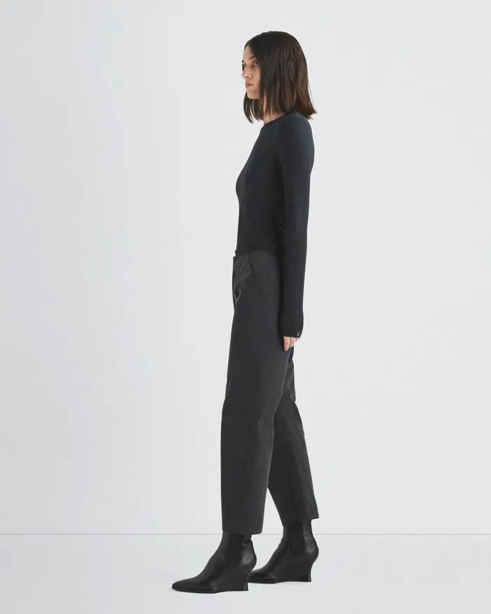 Women Pants Rag 038 Bone Leyton Workwear Cotton Pant Black