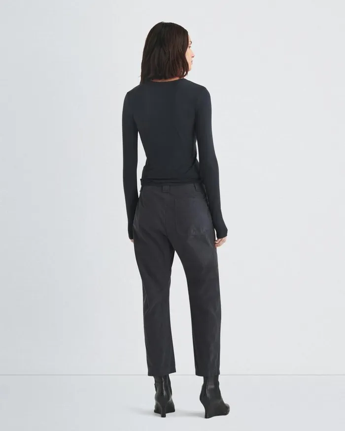 Women Pants Rag 038 Bone Leyton Workwear Cotton Pant Black