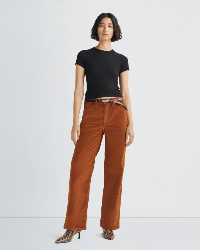 Women Pants Rag 038 Bone Logan Corduroy WideLeg 8211 Gold Gold