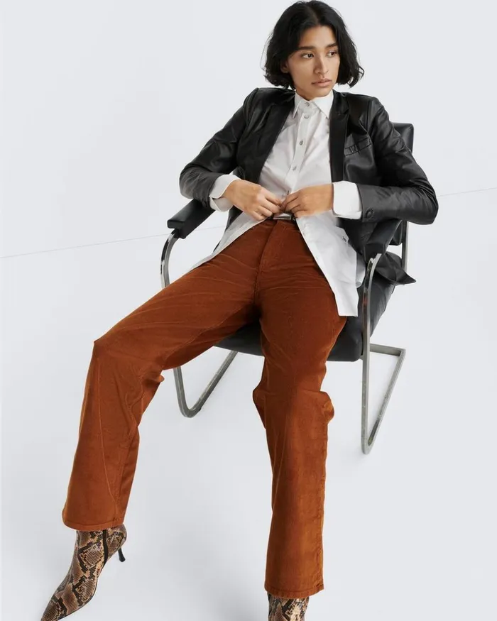 Women Pants Rag 038 Bone Logan Corduroy WideLeg 8211 Gold Gold