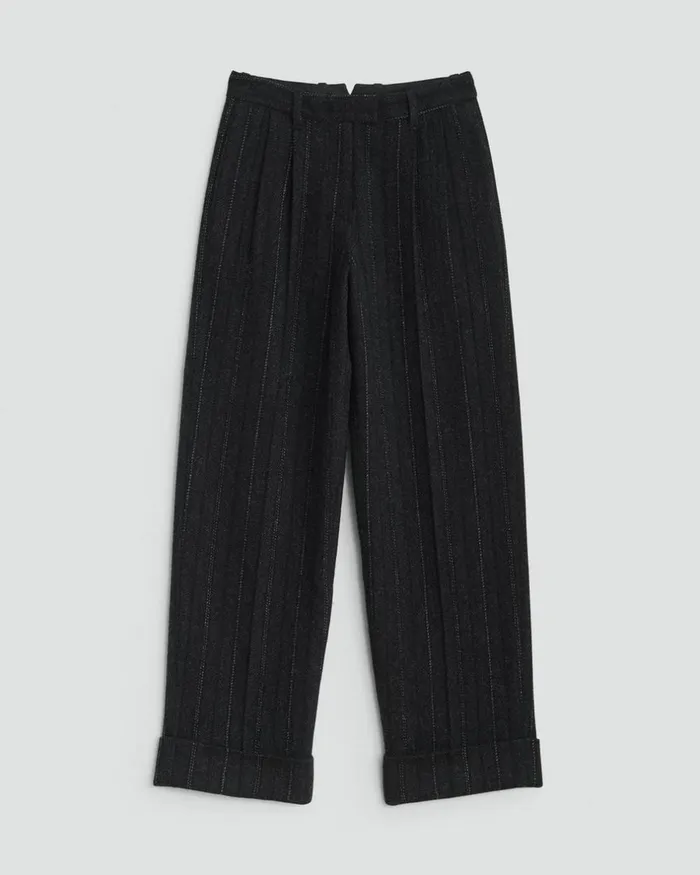 Women Pants Rag 038 Bone Marianne Wool Pant Grey Stripe