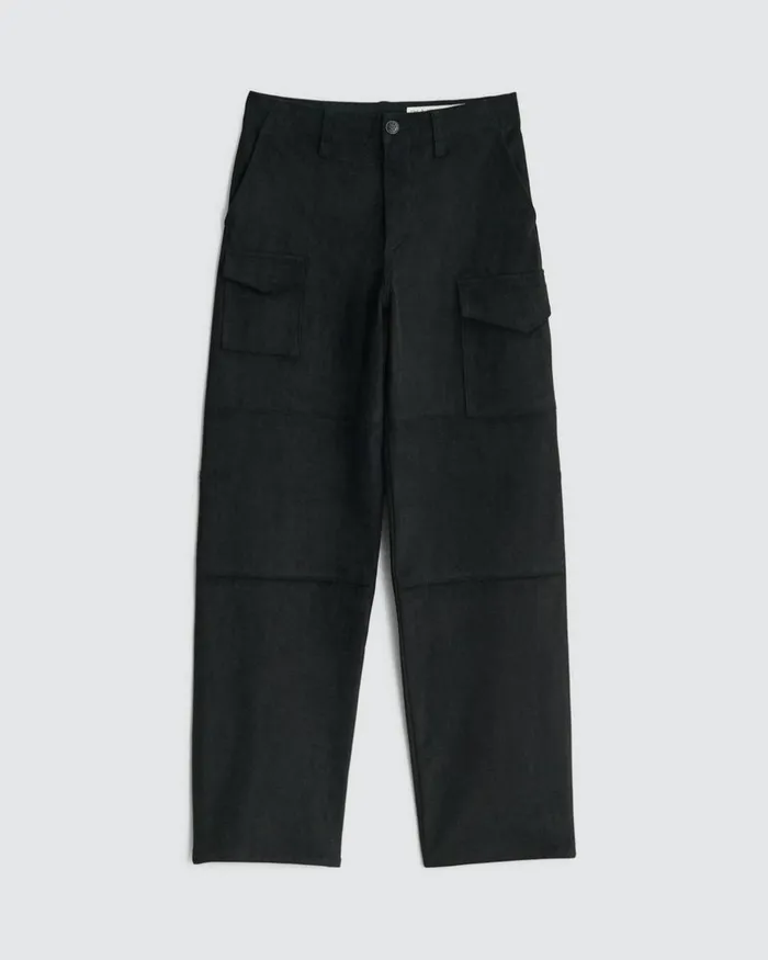 Women Pants Rag 038 Bone Nora Faux Suede Cargo Black Faux Suede
