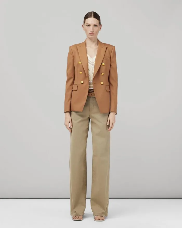 Women Pants Rag 038 Bone Sofie Wide Leg Cotton Chino Khaki