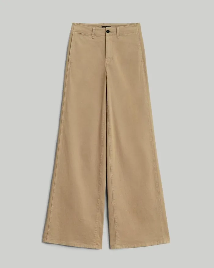 Women Pants Rag 038 Bone Sofie Wide Leg Cotton Chino Khaki
