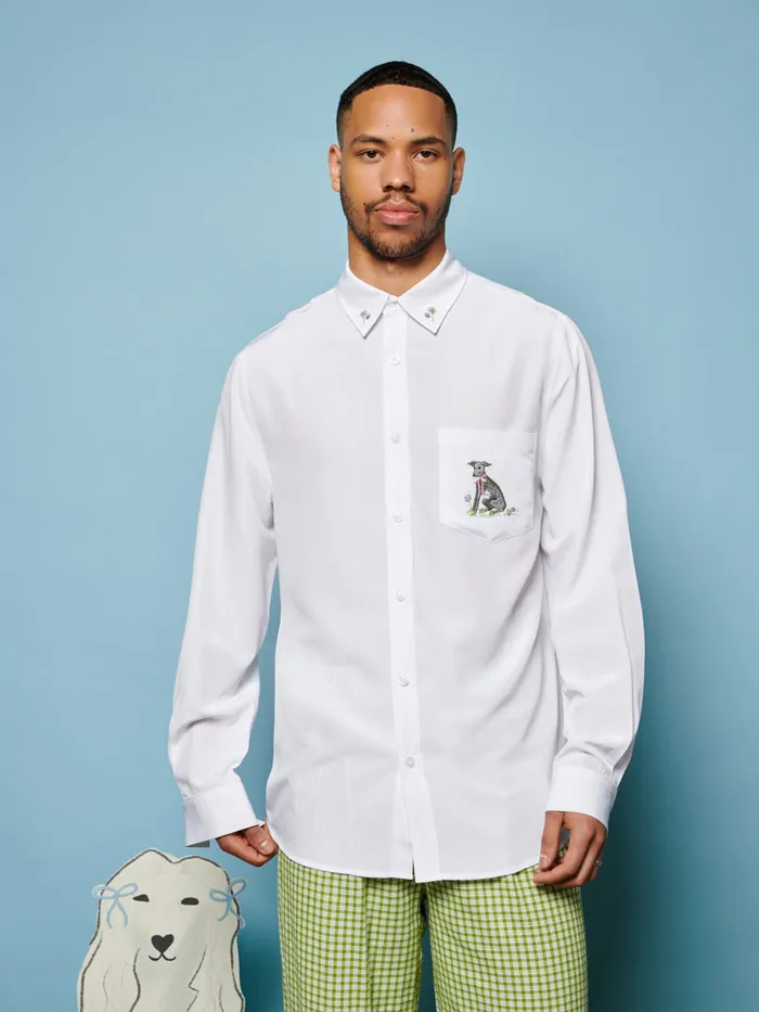 Women Penny Embroidered Shirt Pearled Ivory Sister Jane Tops