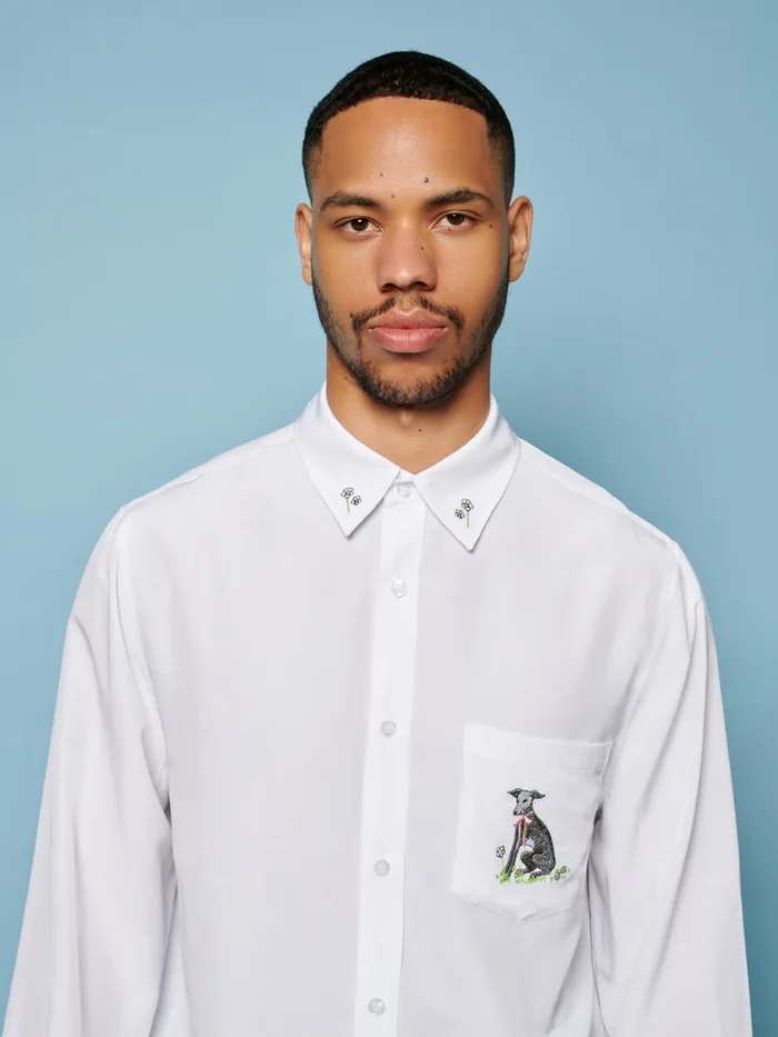 Women Penny Embroidered Shirt Pearled Ivory Sister Jane Tops