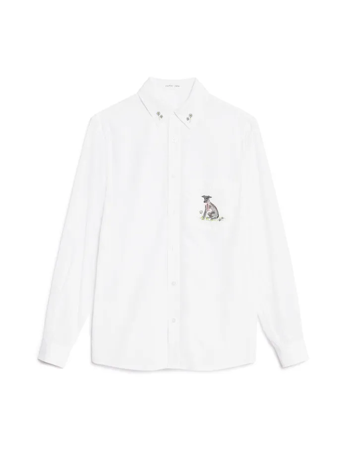 Women Penny Embroidered Shirt Pearled Ivory Sister Jane Tops