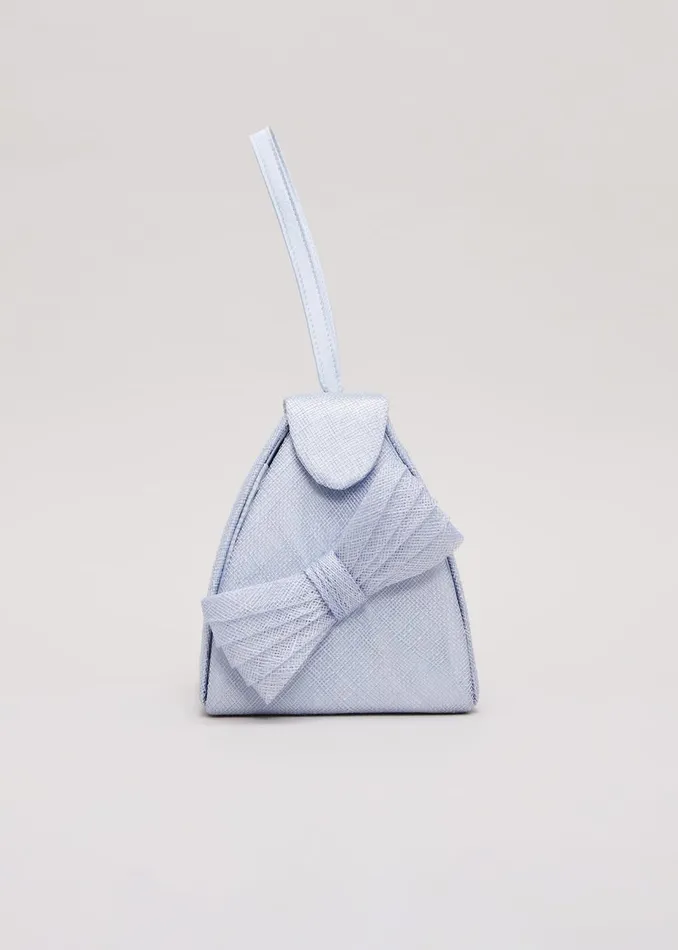 Women Phase Eight Bags and Clutches Bow Front Top Handle Bag Pale Blue