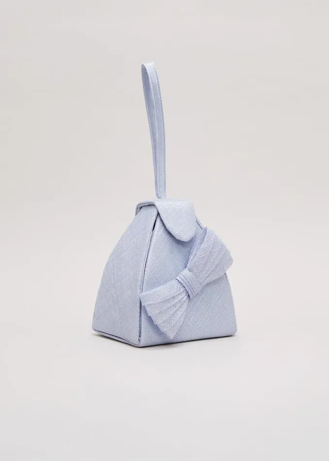 Women Phase Eight Bags and Clutches Bow Front Top Handle Bag Pale Blue