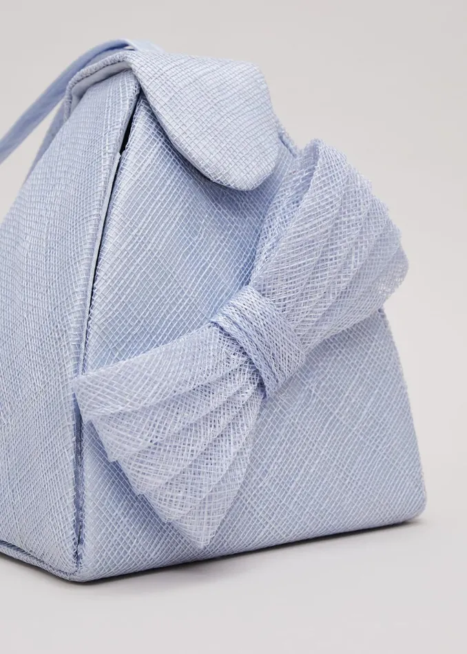 Women Phase Eight Bags and Clutches Bow Front Top Handle Bag Pale Blue