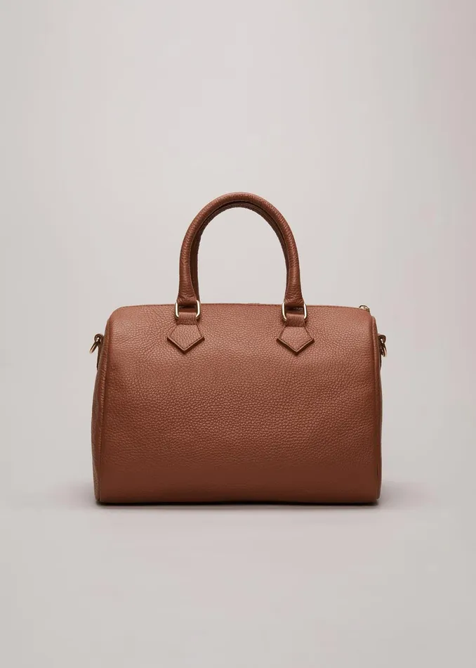Women Phase Eight Bags and Clutches Brown Leather Bowling Bag Camel