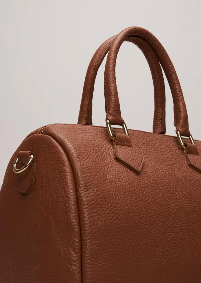 Women Phase Eight Bags and Clutches Brown Leather Bowling Bag Camel
