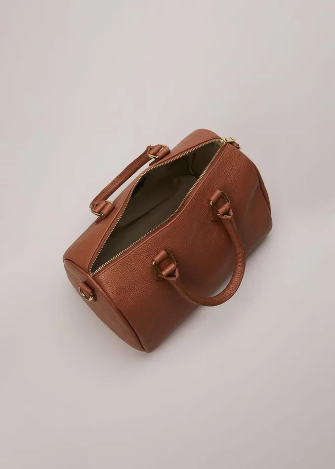 Women Phase Eight Bags and Clutches Brown Leather Bowling Bag Camel