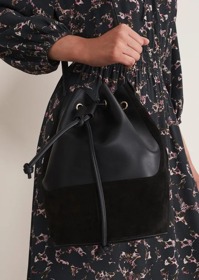 Women Phase Eight Bags and Clutches Bucket Shoulder Bag Black