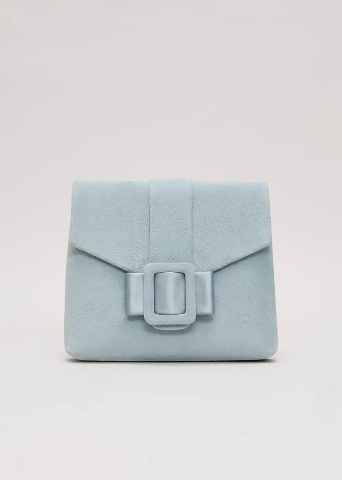 Women Phase Eight Bags and Clutches Buckle Front Clutch Bag Light Green