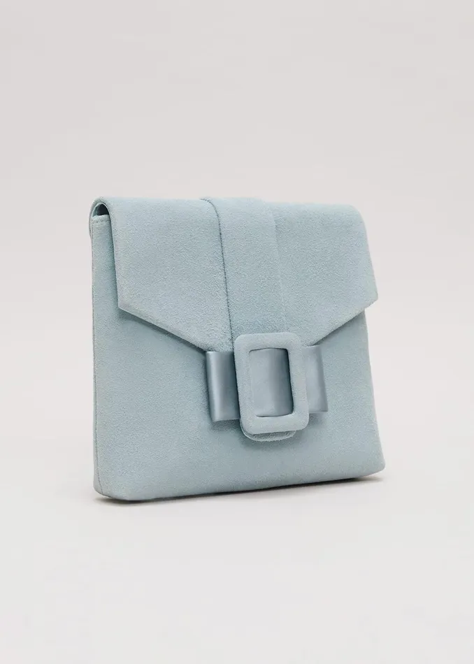Women Phase Eight Bags and Clutches Buckle Front Clutch Bag Light Green