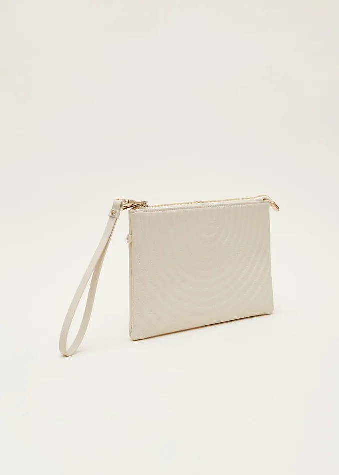 Women Phase Eight Bags and Clutches Cream Leather Clutch Bag Cream