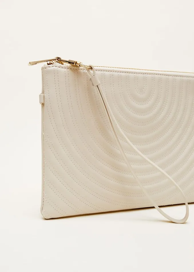 Women Phase Eight Bags and Clutches Cream Leather Clutch Bag Cream