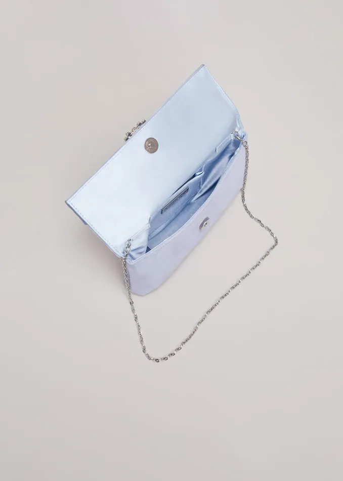 Women Phase Eight Bags and Clutches Embellished Slim Clutch Bag Pale Blue