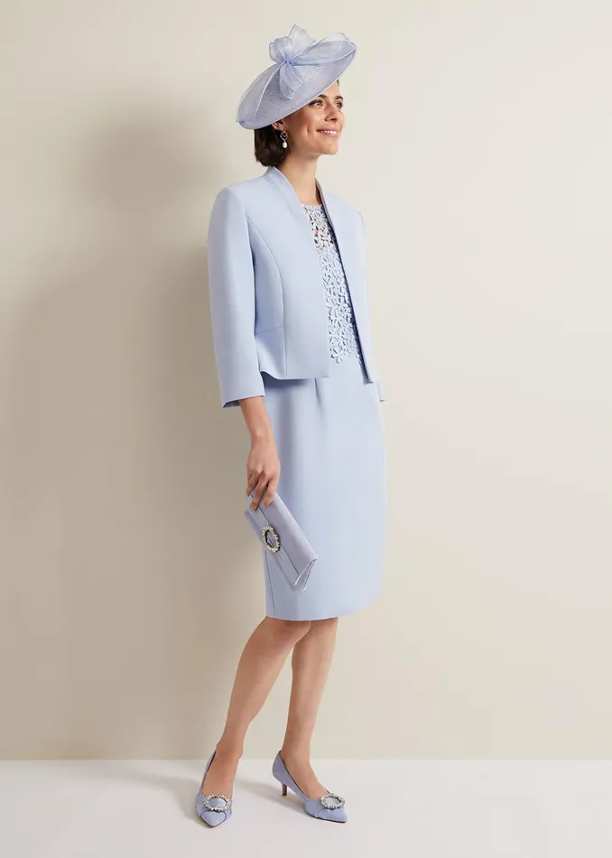 Women Phase Eight Bags and Clutches Embellished Slim Clutch Bag Pale Blue