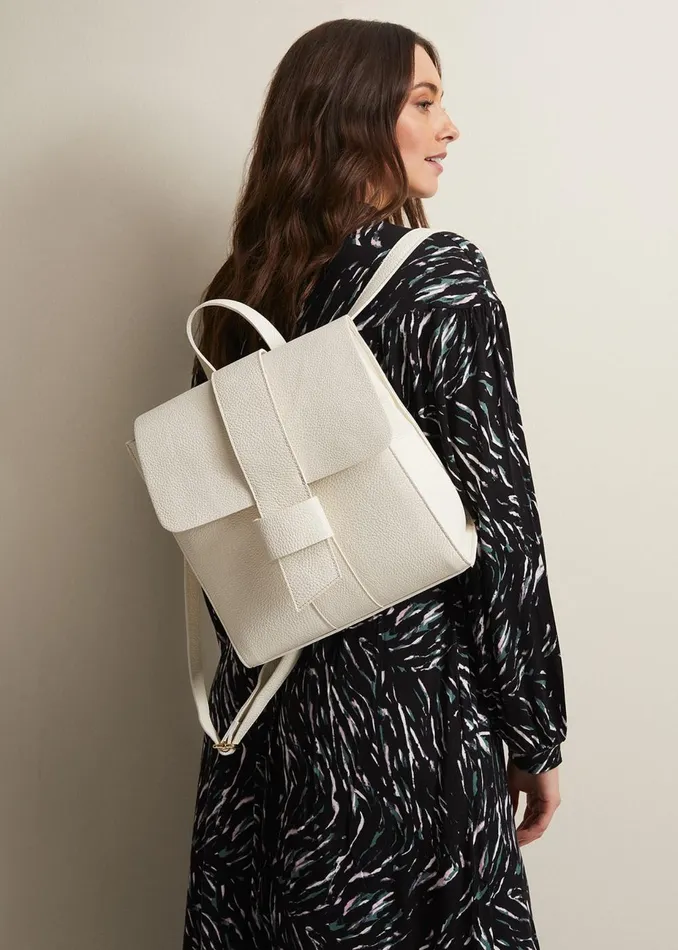 Women Phase Eight Bags and Clutches Leather Backpack Ivory