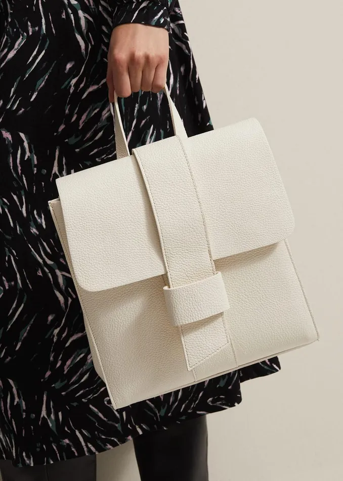Women Phase Eight Bags and Clutches Leather Backpack Ivory