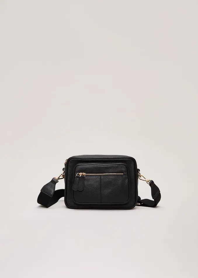Women Phase Eight Bags and Clutches Leather Cross Body Bag Black