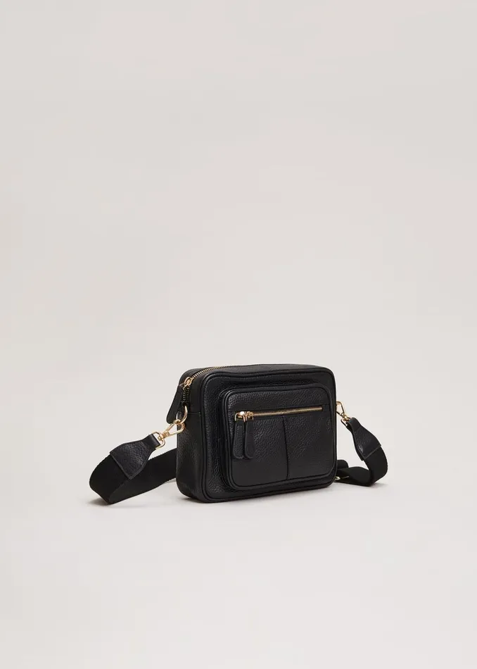 Women Phase Eight Bags and Clutches Leather Cross Body Bag Black