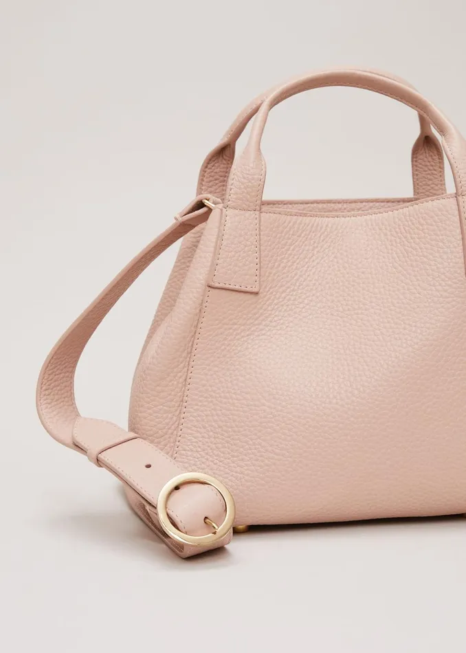 Women Phase Eight Bags and Clutches Mini Leather Tote Bag Pale Pink