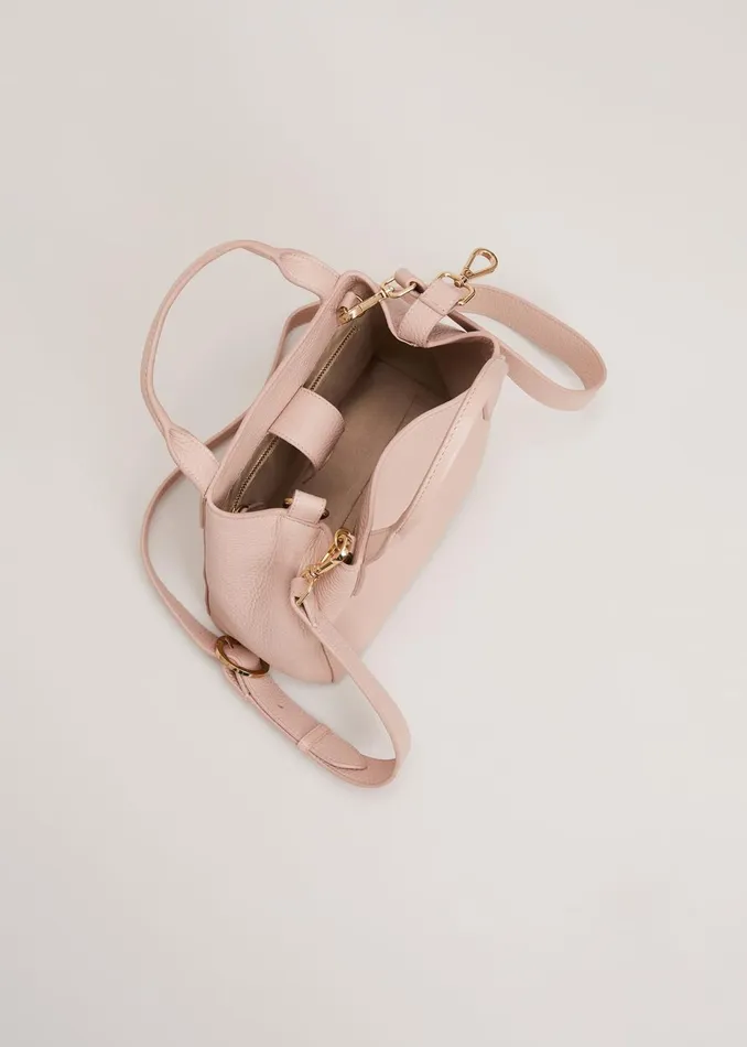 Women Phase Eight Bags and Clutches Mini Leather Tote Bag Pale Pink