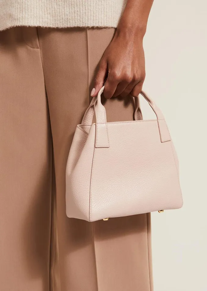 Women Phase Eight Bags and Clutches Mini Leather Tote Bag Pale Pink