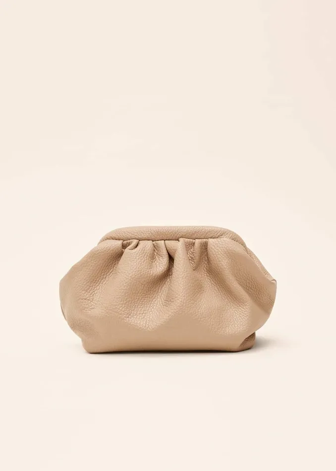 Women Phase Eight Bags and Clutches Soft Leather Pouch Nude